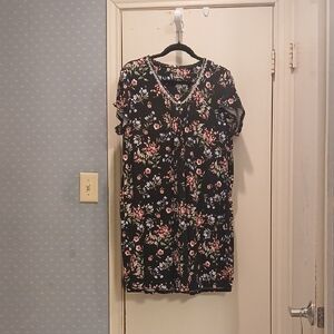 Croft & Barrow Black Floral Pajama Dress